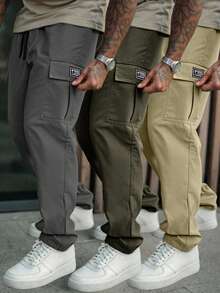 Men's Practical Cargo Pants, Suitable For Outdoor Travel. This Utility Pants Feature Multi-Pocket Design, Combining Campus Style. It's An Excellent Gift For Boyfriend Or Husband.