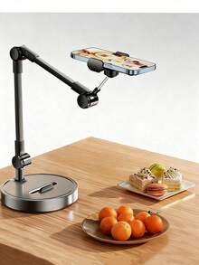 Metal Stand For Phones, Adjustable And Universal Durable Metal Stand For Mobile Phones (Suitable For Live Streaming, Online Classes, Vlogs Scenarios) Compatible With IPhone, Android Phone, Gift For Birthday, Family, Friends Gifts Birthday Phone Holder Phone Stand Phone Accessories Strong Load-Bearing - Black - View 4