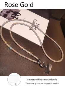1 pieza Cordón de cuello con cristales de lujo, accesorio universal anti-pérdida compatible con Android y la mayoría de teléfonos inteligentes, regalo para madre, familia, amigos, niños, cumpleaños, vacaciones - Multicolor - Ver 7