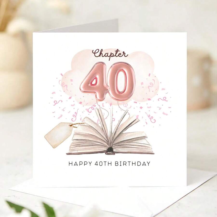Fun 40th Birthday Card, Friend's 40th Birthday Card, Wife's 40th Birthday Card, Pink 40th Birthday Card, Best Friend's Birthday Card - Multicolor - View 1