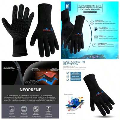 3MM Neoprene Gloves Winter Swimming Scratch Resistant Warm Anti Slip Wear - Resistant Professional Surfing Fishing Gloves