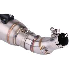 Tubo de escape del silenciador, deslizador de acero inoxidable de la motocicleta de escape Conector adaptador de tuber¨ªa de enlace medio para R25 R3 2013 2016 Plata - 1 - Ver 7