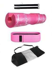 Conjunto para agachamento com barra, incluindo um apoio para barra, 1 faixa de resistência, 2 tornozeleiras e uma bolsa para guardar o apoio. Conjunto com 5 peças para agachamento com barra, incluindo um apoio para barra, 1 faixa de resistência, 2 tornozeleiras e uma bolsa para guardar o apoio. Ideal para exercícios físicos, para homens e mulheres. - Rosa - Ver 7