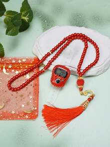 1 pieza Contador de anillos manual con 99 cuentas, empaquetado en bolsa de regalo, regalo de Ramadán, adecuado para contar oraciones, culto y ejercicio - Multicolor - Ver 5