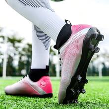 男女通用足球鞋，适合成人，专业训练，人造草坪，户外运动鞋 - 銀色 - 查看 5