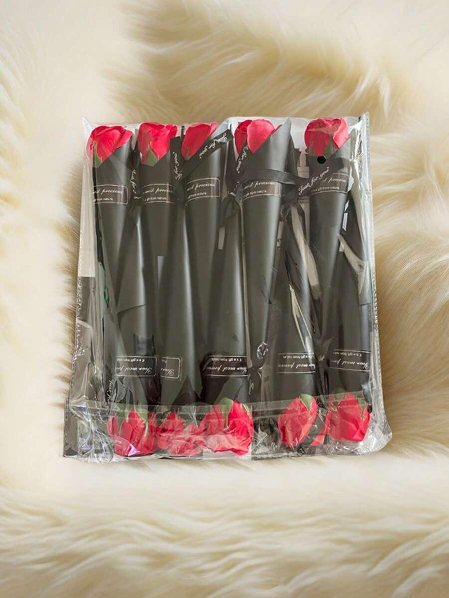 20pcs, 28cm/11in Length, 4.5cm/1.7717in Width. Valentine's Day, Teacher's Day, Rose Scented Soap Single Gift, Artificial Flower Soap Bouquet. - Multicolor - View 1