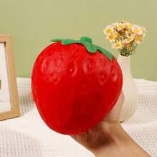 Cream Pink Strawberry Slow Rebound Squeeze Toy, Soft Healing Stress Relief Gadget, Girly Fluffy Strawberry Squeeze Toy With Plush Slow Rebound Texture, Fresh Sweet Atmosphere, Portable Relaxation Toy, Interactive Gift, Perfect For Birthday, Gift - Multicolor - View 6