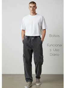 Men's Regular Fit Comfortable Cargo Pants • Ready For Any Occasion - Graphite Cargo - Carga de grafito - Ver 1