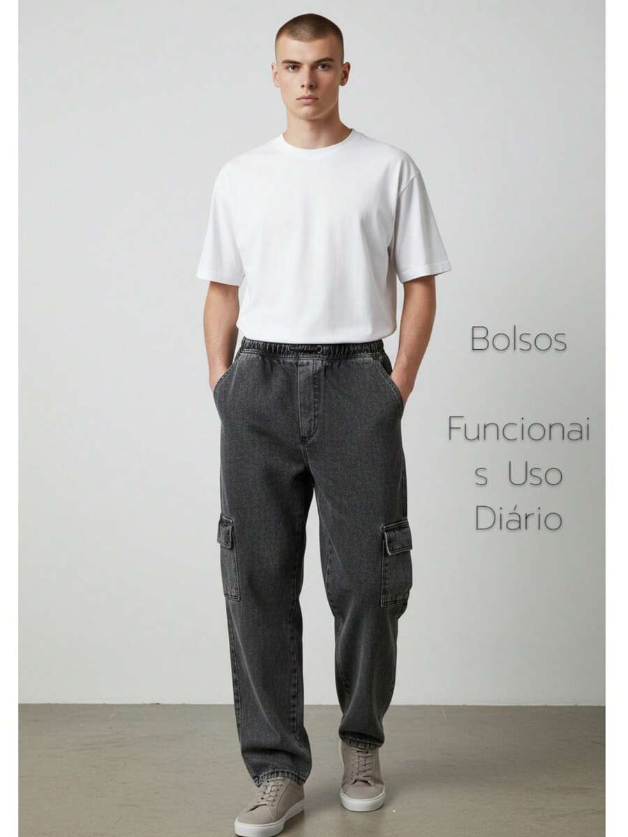Men's Regular Fit Comfortable Cargo Pants • Ready For Any Occasion - Graphite Cargo - Carga de grafito - Ver 1