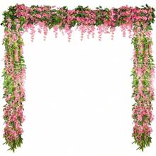 1/4/80pcs 6.5ft Artificial Wisteria Wreath, Hanging Artificial Wisteria Vine Wreath, Artificial Plant Vines, Artificial Decor, Suitable For Home Decor, Room Decor, Garden Decor, Wall Decor, Indoor/Outdoor Decor, Bedroom Decor, Wedding Decor, Dining Table Decor