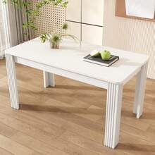 Esszimmertisch, Zeitgemäßer Esstisch, Robuster Esstisch, Tisch mit vier Beinen,Eichenholztisch, Rechteckiger Esstisch, Kaffee-Freizeittisch, Modern einfacher Esstisch, Beton-Optik[OLD SKU:WF312300AAB] - Blanc - Voir 12