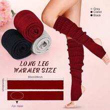 Long Leg Warmers Women 24 Inch Over Knee Knit Ribbed Leg Warmer Stirrup Yoga 80s Party Dance Ballet Supply - One Size + Black, Gray, Wine Red + 3 - View 5