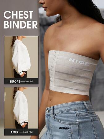 1pc Women Chest Binder, Microshaping Camisole Bra, Adjustable Seamless Compression Top For Flattening Chest