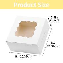 Tomnk 30/60pcs Cookie Boxes, 8x8x2.5 Inches Bakery Boxes With Windows For Chocolate Strawberries, Pie, Pastry, Dessert, Cake, For Mother's Day, Party, Wedding - Multicolor - View 13