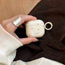 适用于 Pro第一代/第二代/第三代/第四代蓝牙耳机的可爱波点保护套（1个），适合秋冬季使用。 - 杏色 - 查看 3