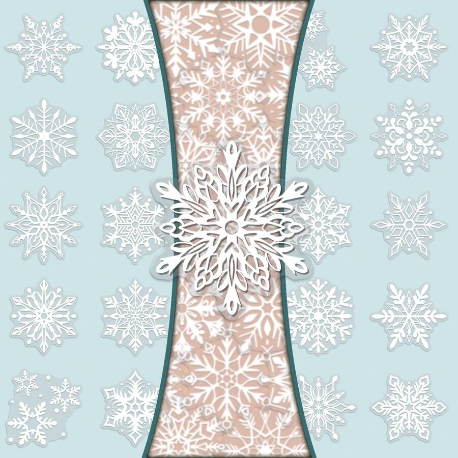 50pcs Winter Minimalist White Snowflake Transparent Decorative Stickers, DIY Vase, Envelope, Desktop, Korean Style - Multicolor - View 1