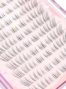 140/120/100/80Clustered Segmented False Eyelashes C Curl, Handmade Woven False Eyelashes, Single Cluster Eyelashes,10-13mm Size, Reusable, Natural Soft, Long-Lasting Effect, Korean False Eyelashes, Gift, Suitable For Women And Girls, Large Volume Segmented False Eyelash Clusters, Eyelash Clusters, Single Eyelashes, False Eyelashes - 黑色 - 查看 11