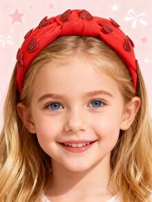 1 件情人节闪亮爱心结布艺发箍，适合女孩 - 粉色/红色发箍发饰 - 情人节庆祝的理想礼物，日常发饰 - 頭箍 - 查看 9