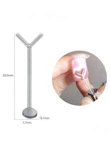 مجموعة من قطعتين، رأس على شكل Y + مغناطيس، قلم فني أظافر مغناطيسي متعدد الوظائف على شكل Y لتأثير عين القطة 3D، غراء عين القطة المغناطيسي، مخصص لصالون الأظافر، DIY فن أظافر عين القطة، مغناطيس قوي جدًا، استخدامات متعددة / تشغيل سهل - فضي - مشاهدة 10