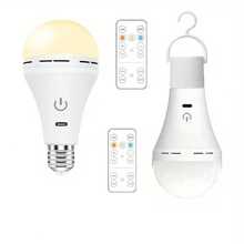 2 bóng đèn LED điều khiển từ xa thông minh, pin dung lượng lớn, sử dụng lâu dài, có điều khiển từ xa, bóng đèn LED sạc được, có thể tháo rời, đèn chiếu sáng xung quanh, đèn bàn, đèn tường, đèn cầu, đèn khẩn cấp, 3 màu ánh sáng, bóng đèn LED sạc USB kèm móc treo - Độ sáng cao, di động, thích hợp cho phòng ngủ, phòng khách, có thể sử dụng với điều khiển từ xa, áp dụng cho nhiều loại đèn, ngoài trời, cắm trại, nhiều màu sắc và ánh sáng trắng có thể điều chỉnh - Nhiều - Xem 3