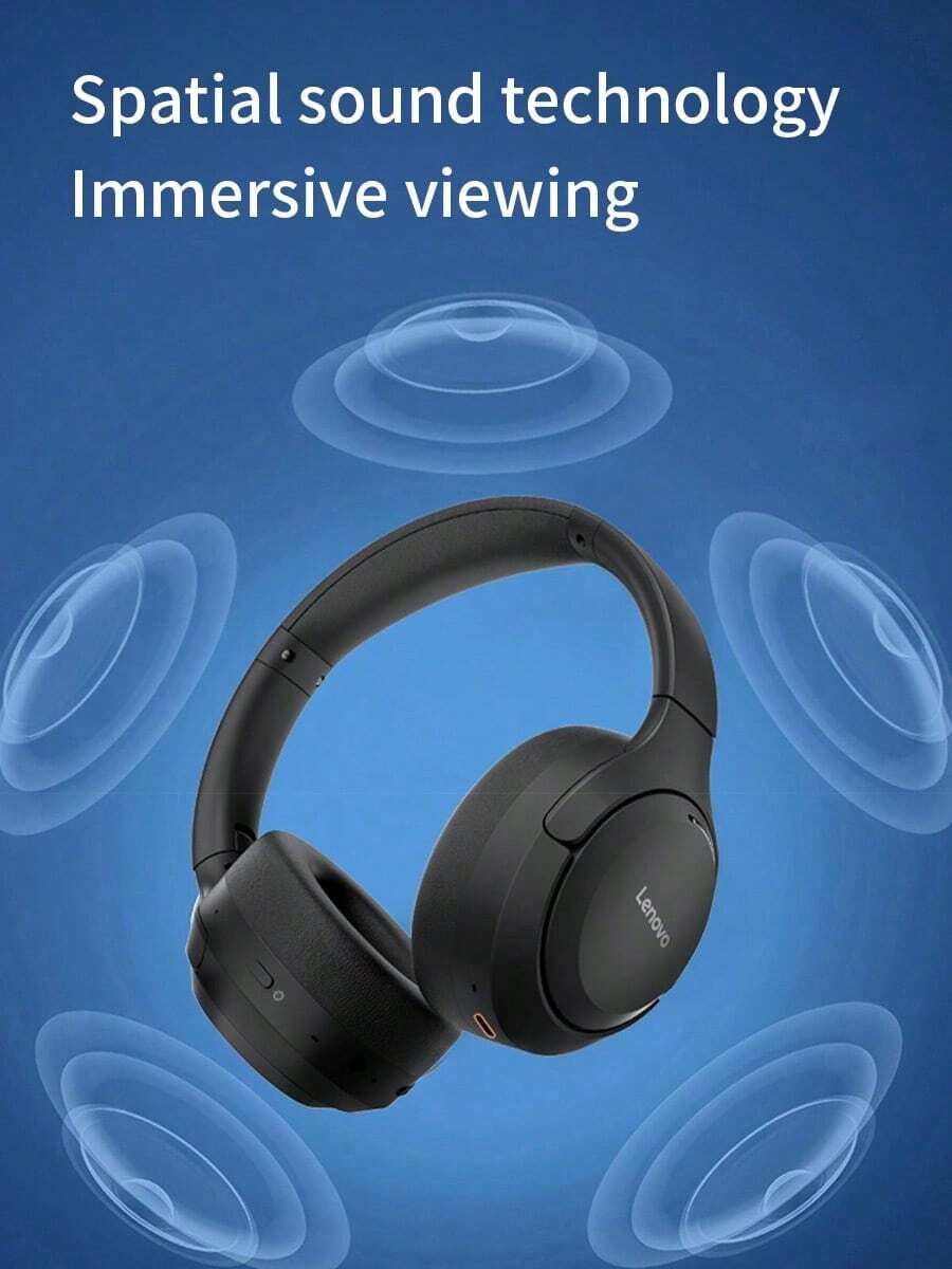 Lenovo EB325 Wireless Bluetooth Headphones, True Wireless Gaming, Hi-Fi Deep Bass Music, Noise Cancelling Sports Earphones - Black - View 1