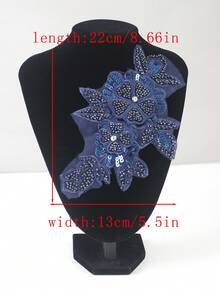 1件/包，14种颜色可选，新款串珠刺绣多色管珠、水晶亮片、水钻刺绣贴花，适用于DIY服装、婚纱配饰，长度：22厘米/8.66英寸，宽度：13厘米/5.5英寸 - 彩色 - 查看 19