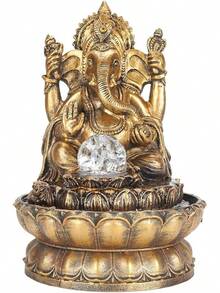 Yunir Fuente de Mesa Interior,Exquisitas Fuentes de Buda Sentado,Fuente de Agua de Escritorio de Meditación Fuente Zen Decorativa,Fuente de Agua Decorativa de Resina,Fuente LED - Enchufe de EE. UU. 110V - Ver 13