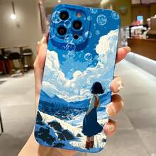 2026 nueva funda de teléfono esmerilada, funda de teléfono con impresión artística de cielo y nubes para  17 14 Pro Max  17 13 Pro  17 12  Galaxy S23 S22 S21 protector de teléfono funda de pareja regalo para novio novia regalo de San Valentín cumpleaños - Blanco antiguo - Ver 4