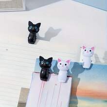 4pcs Cat-Shaped Food Storage Bag Clips - Airtight Sealing Kitchen Organizers With Black & White Tabby Cats (Brown/Blue Eyes), Pink Bows & Plain White - Plastic Bag Clips For, Snacks, Pantry, Lunchbox - Cute Multifunctional Cat Design, Bag Clips For Food, Snack Clips, Clips For Food Bags, Food Clips, Food Clips For Bags, Sealing Clips, Sealing Clip, Food Clip, Seal Clips, Food Storage Clips