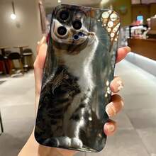 2026 nueva funda de teléfono esmerilada, funda de teléfono con estampado de gato para  17 15 Pro Max  17 14 Pro  17 13  17 12  Galaxy S23 S22 S21 S20 funda de protección para teléfono regalo de pareja para novio novia regalo de vacaciones - Blanco antiguo - Ver 4