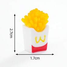 1/3/5pcs Valentine's Day Creative Realistic Fried Chicken, French Fries, Potato Patty Food Toys, Miniature Dollhouse DIY Decor Accessories, Car/Desktop Small Ornaments - Multicolor - View 6
