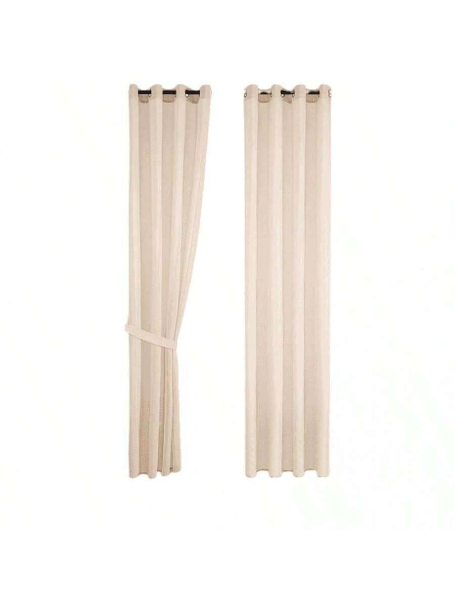 Cortinas transparentes Color Beige de alta durabilidad de 140cm*225cm, CORTINA 1 PZ