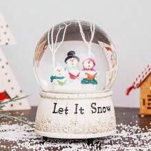Globo de agua musical de cristal para nieve, con purpurina y escena navidea, deja que neve - Clásico - Ver 3