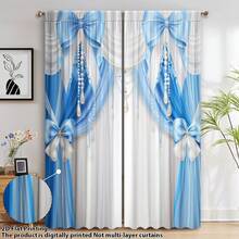 2pcs Luxury Golden Palace Style 3D Digital Print, Suitable For Bedroom, Living Room, Home And Room Decor (Rods Not Included)