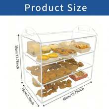 Acrylic Commercial Countertop Bakery & Pastry Display Case - Transparent Display Box Suitable For Cafe, Bakery, Cake & Dessert Display Cabinet - Transparent - View 10