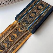 Handmade Bohemian Lace Trim, Heavily Embroidered Floral Lace Ribbon, Clothing/Dress Hem Decoration, Stage Performance Lace Tape - Multicolor - View 9