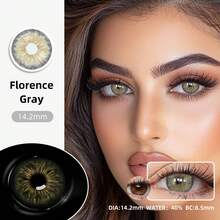 1副自然色软性隐形眼镜，年抛型，直径14.5mm，适合约会或日常佩戴，舒适自然的美容隐形眼镜 - 灰色 - 查看 2