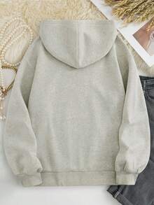[FNI Fusion]Plus Size Women Clothes | Retro California Los Angeles Letter Print Hoodies For Women, Oversized Casual Going Out Tops Women, Perfect For Vacation Outfits Women & Valentine's Day Date Looks, Cozy Fleece Lined Drop Shoulder Hoodie For Daily & Holiday WearWomen Long Sleeve Sweatshirts Plus Size Spring Break Summer Tops For Women Relaxed Daily Outfit. - 白花灰 - 查看 2