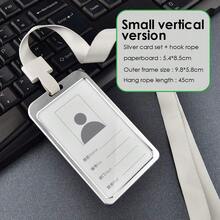 Porta Gafete Vertical de Aleación de Aluminio Resistente - Plata-1 para Negocios, Trabajo y Eventos - Plata-1 - Ver 1