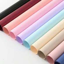 20 piezas de papel de envoltura impermeable para ramos de flores, papel de regalo floral de unicolor - polvo de sakura - Ver 5