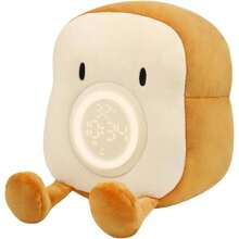 Lindo reloj despertador con forma de felpa para dormitorio, alarma vibratoria de dibujos animados, digital, electrnico, desmontable, con fecha de temperatura - A - Ver 2