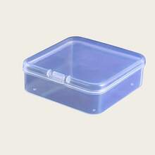 5pcs Transparent Minimalist INS Style Buckle Storage Boxes, Portable Mini Square Containers For Student/Office Desk Organizer - Clear - View 7