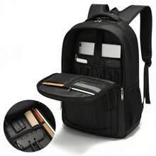 DIOSA LUNA Large Capacity Men's Backpack With Combination Lock, Ideal For Travel, Work, And Excursions. Made With Durable And Resistant Material. E9012 - 黑色 - 查看 6