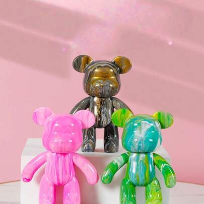 1个白色熊素坯，可用于DIY绘画、流体绘画、熊工艺材料套装