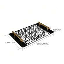 中东阿拉伯节日装饰套装 - 阿拉伯书法托盘盒，饰有阿拉伯祝福文字和新月图案 - 伊斯兰风格家居装饰，适用于中东节日庆典和节日礼物，节日庆典桌面装饰托盘，表达节日祝福和关怀的独特礼物。 - 彩色 - 查看 12