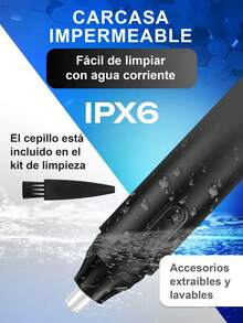 Recortadora/afeitadora facial portátil y recargable para hombres: una herramienta de cuidado personal portátil y el regalo perfecto para hombres. - Negro - Ver 8