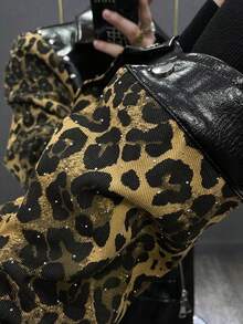 New Autumn And Winter Styles, Street Style, Patchwork, PU Leather, Starry Sky, American Style, Retro, High-End, Leopard Print, Handsome, Men's Jacket, Men's Coat, Couple Style - 豹紋色 - 查看 6