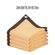 Large Beige Shade Net With Grommets - HDPE Mesh Fabric For Greenhouse, Swimming Pool, Patio, Plants, Gazebo And Porch, Available In Multiple Sizes