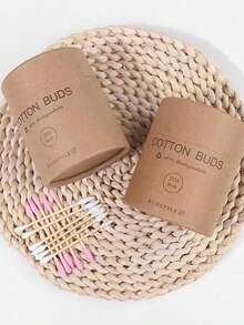 200pcs Round & Pointed Cotton Swabs In Colorful Paper Box, Disposable Makeup Remover Swabs For Nail Care And Ear Cleaning - Multicolor - View 2