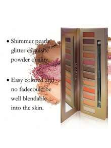 12 Colors Eyeshadow Palette With Brush Long Lasting Easy Makeup Brown Eyeshadow Palette Pink Eyeshadow Palette - 彩色 - 查看 6